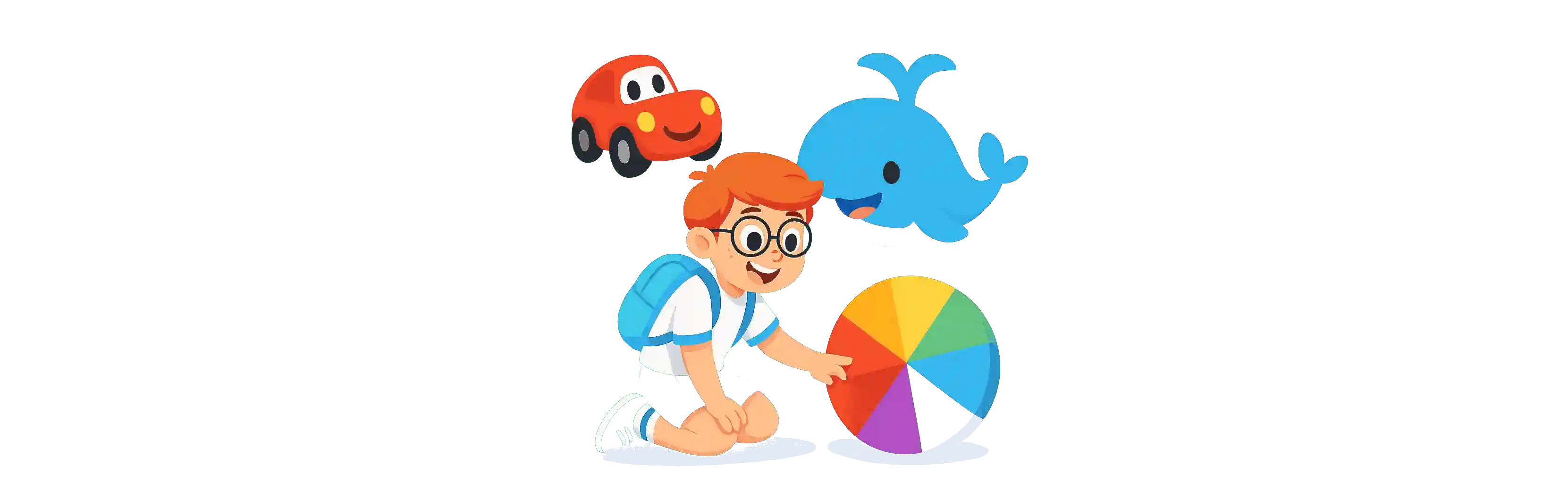 Kid playing with a color wheel